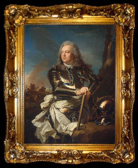 framed  Hyacinthe Rigaud Portrait of Louis Henri de La Tour d Auvergne, ta009-2