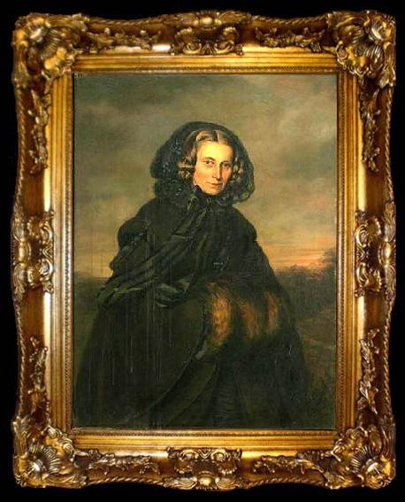 framed  Isaac Grunewald Portrait of Bertha Wehnert-Beckmann (1815-1901), German photographer, ta009-2