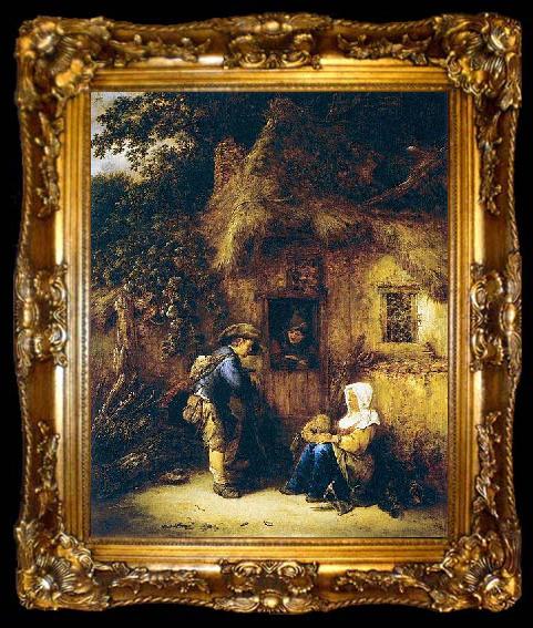 framed  Isaac van Ostade Traveller at a Cottage Door, ta009-2