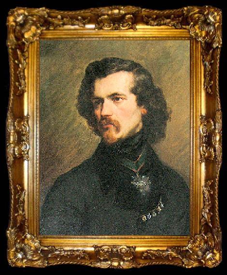 framed  J.-B. Charpentier Painting of Lottin de Laval, ta009-2