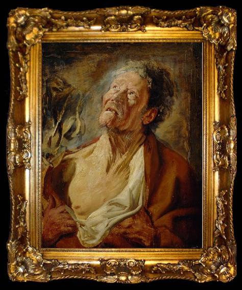 framed  Jacob Jordaens Portrait of Abraham Grapheus as Job, ta009-2
