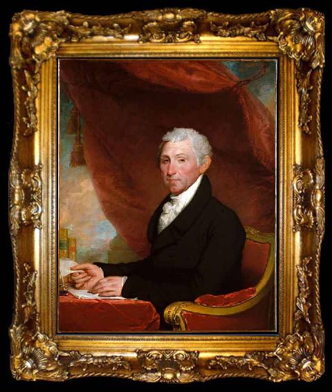 framed  James Monroe This portrait originally belonged to a set of half-length portraits of the first five U.S. presidents that was commissioned from Stuart by John Dogget, ta009-2