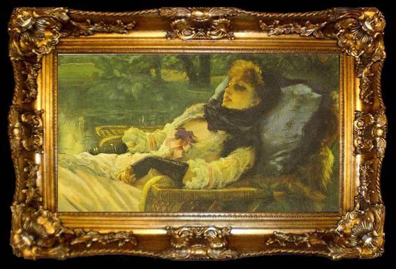 framed  James Tissot The Dreamer, ta009-2