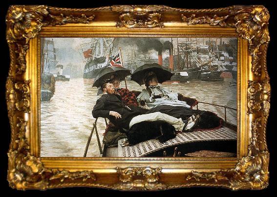 framed  James Tissot The Thames, ta009-2