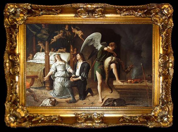 framed  Jan Steen The Marriage bed of Tobias and Sarah., ta009-2