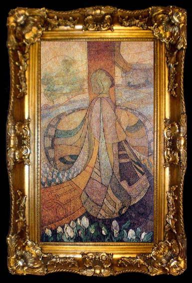 framed  Jan Thorn-Prikker Madonna in a Tulip Field, ta009-2