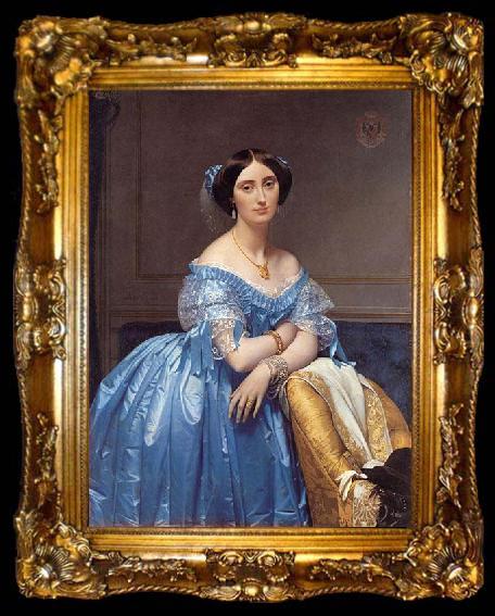 framed  Jean Auguste Dominique Ingres Portrait of the Princess Albert de Broglie, ta009-2