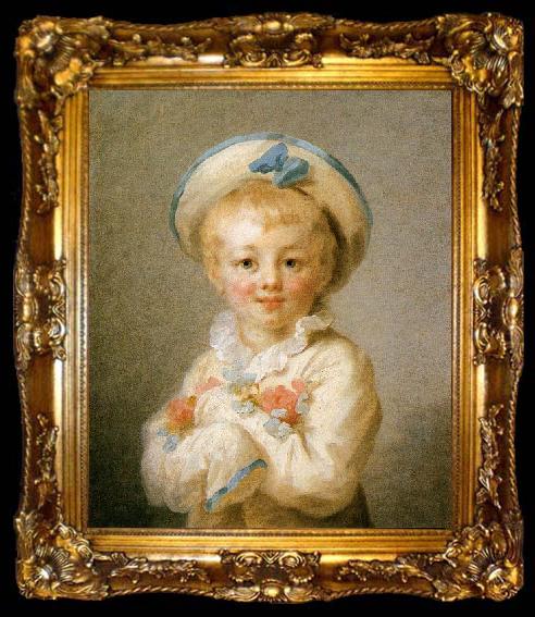 framed  Jean Honore Fragonard A Boy as Pierrot, ta009-2