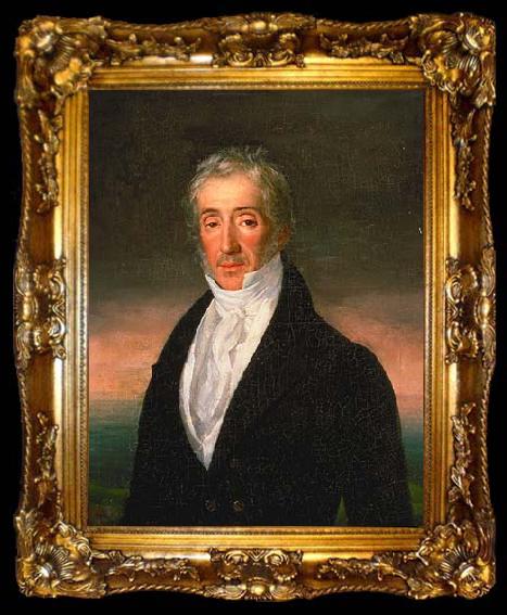framed  Jean Joseph Vaudechamp Portrait of Joseph Sauvinet by Jean Joseph Vaudechamp, ta009-2