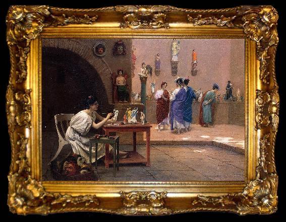 framed  Jean Leon Gerome Painting Breathes Life into Sculpture, ta009-2