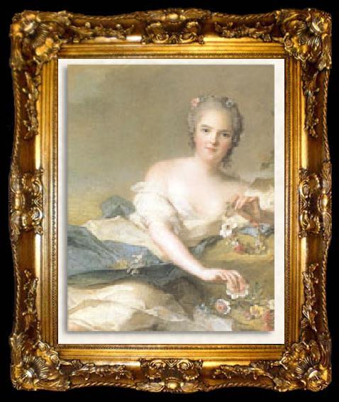 framed  Jean Marc Nattier Anne Henriette of France represented as Flora, ta009-2