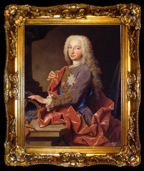 framed  Jean Ranc Portrait of Charles de Bourbon, ta009-2