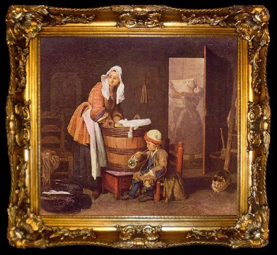 framed  Jean Simeon Chardin La lavandera, ta009-2