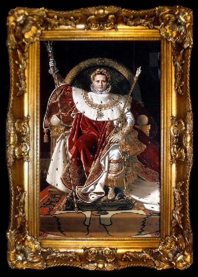 framed  Jean-Auguste Dominique Ingres Napoleon on his Imperial throne, ta009-2
