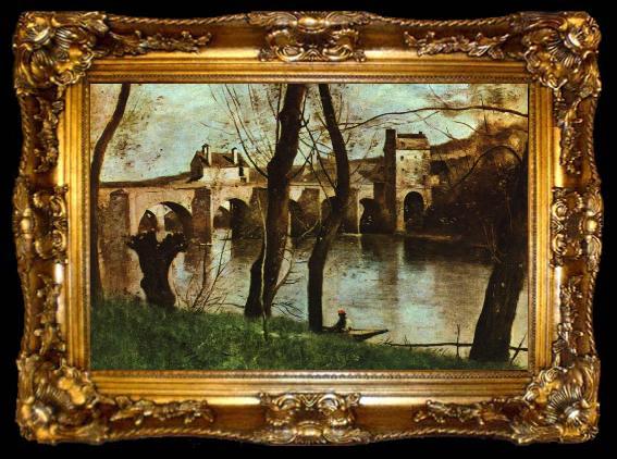 framed  Jean-Baptiste Camille Corot Le Pont de Mantes, ta009-2