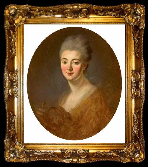 framed  Jean-Honore Fragonard Portrait of Elisabeth-Sophie-Constance de Lowendhal, Countess of Turpin de Crisse, ta009-2