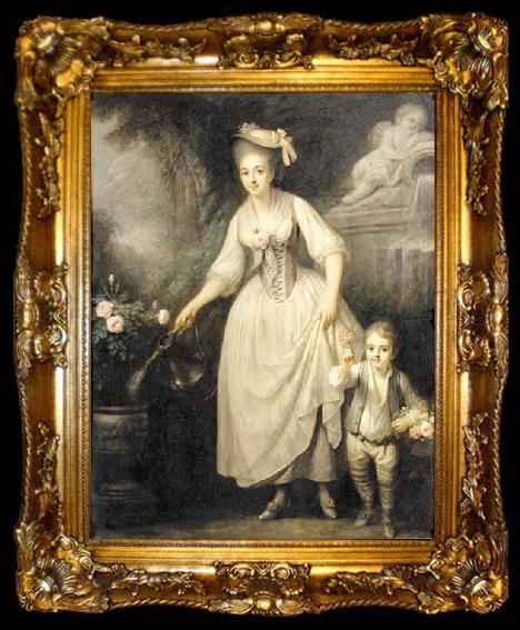 framed  Jeanne-Philiberte Ledoux Portrait of a lady, said to be the Duchesse de Choiseul, ta009-2
