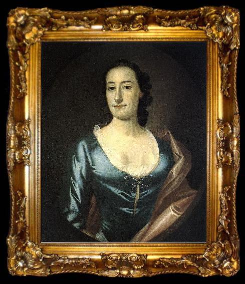 framed  Jeremiah Theus Portrait of Elizabeth Prioleau Roupell, ta009-2