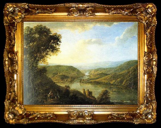 framed  Johann Caspar Schneider Rhine valley by Johann Caspar Schneider, ta009-2