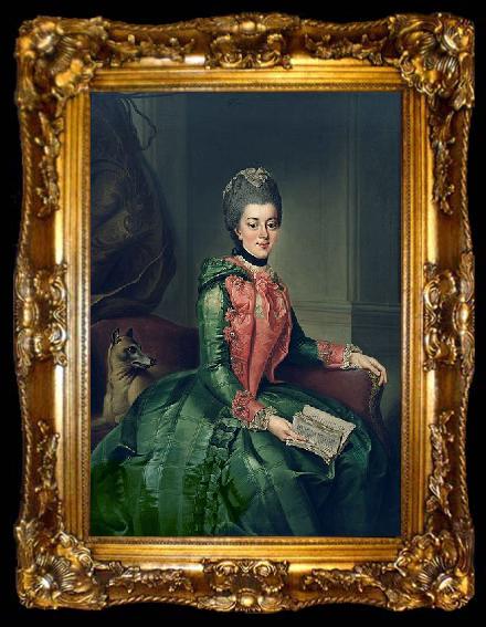framed  Johann Georg Ziesenis Portrait of Princess Frederika Sophia Wilhelmina, ta009-2