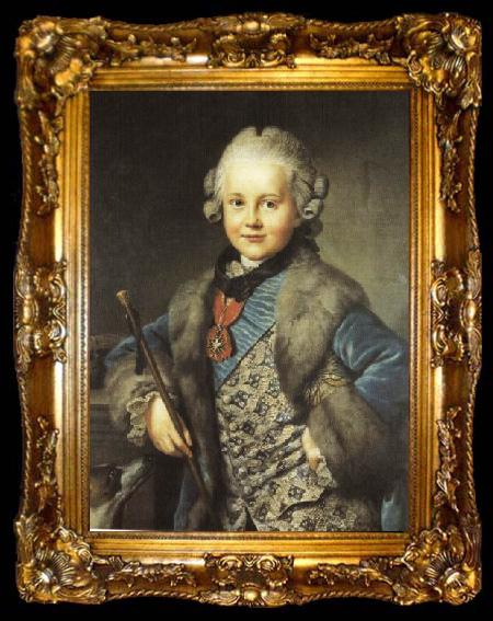 framed  Johann Georg Ziesenis Portrait of Carl August von Sachsen, ta009-2