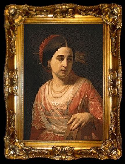 framed  Johann Koler A Roman Woman, ta009-2