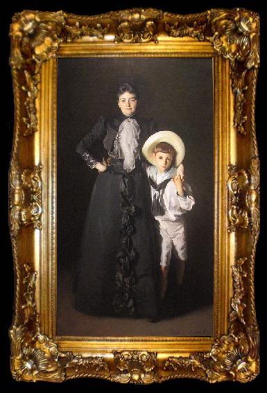 framed  John Singer Sargent WLA lacma John Singer Sargent Portrait of Mrs Edward L Davis and Her Son, ta009-2