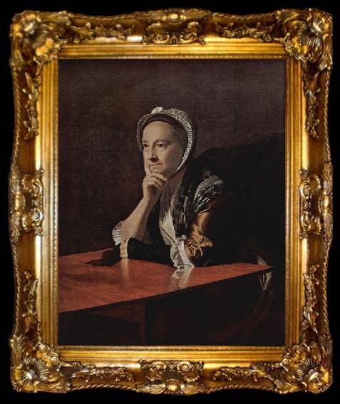 framed  John Singleton Copley Mrs. Humphrey Devereux, oil on canvas painting by John Singleton Copley,, ta009-2