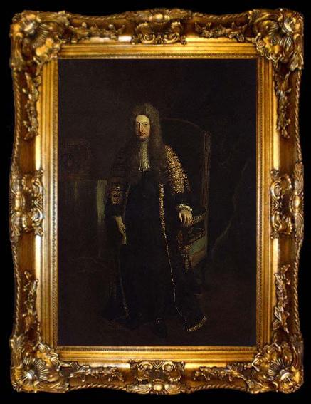 framed  Jonathan Richardson Portrait of William Cowper, 1st Earl Cowper, ta009-2
