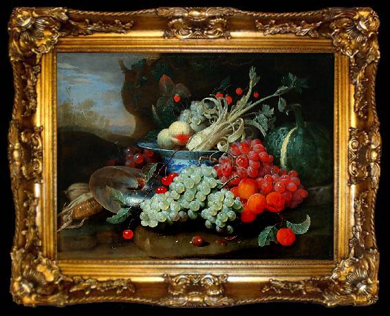 framed  Joris van Son Fruchtestillleben mit Nautilusmuschel, ta009-2