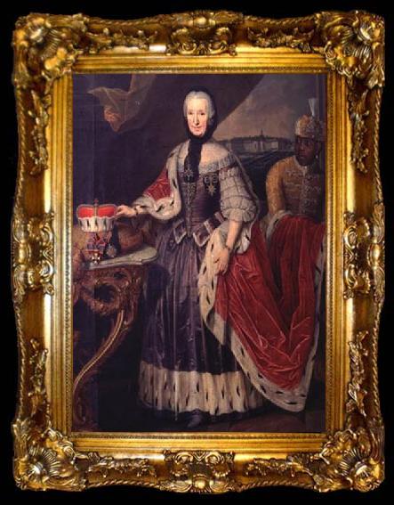 framed  Josef Schmitz Portrait of Francisca Christina of the Sulzbach, ta009-2