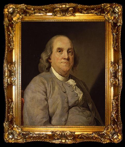 framed  Joseph-Siffred  Duplessis Benjamin Franklin, ta009-2