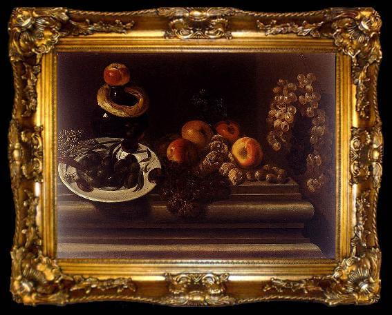 framed  Juan Bautista de Espinosa Still Life Of Fruits And A Plate Of Olives, ta009-2