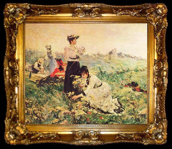 framed  Juan Luna Picnic in Normandy painting, ta009-2