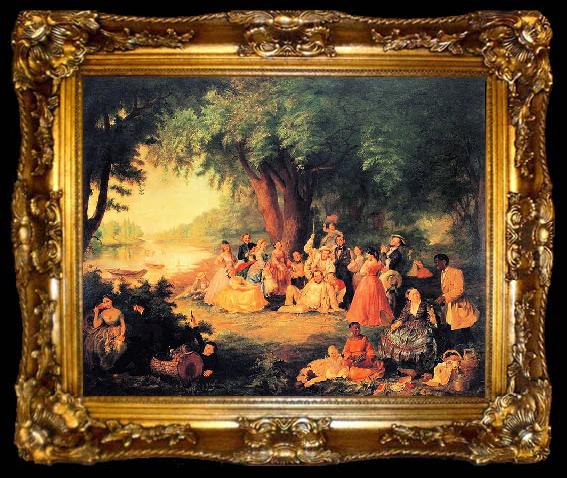 framed  Lilly martin spencer The Artist and Her Family on a Fourth of July Picnic, ta009-2