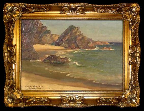 framed  Lionel Walden Rocky Shore, oil painting by Lionel Walden,, ta009-2