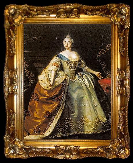 framed  Louis Caravaque Portrait of Elizabeth of Russia, ta009-2