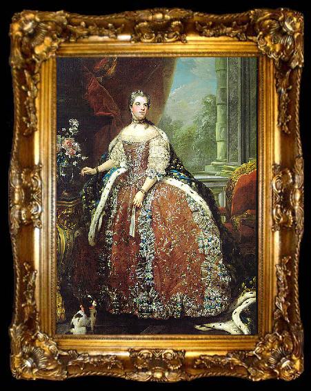 framed  Louis Michel van Loo Portrait of Louise Elisabeth of France, ta009-2