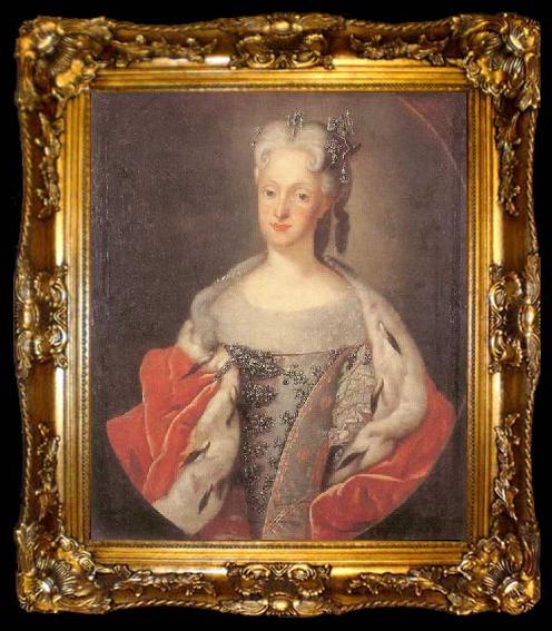 framed  Louis de Silvestre Portrait of Maria Josepha of Austria, ta009-2