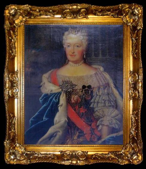 framed  Louis de Silvestre Portrait of Maria Josepha of Austria (1699-1757), Queen consort of Poland, ta009-2