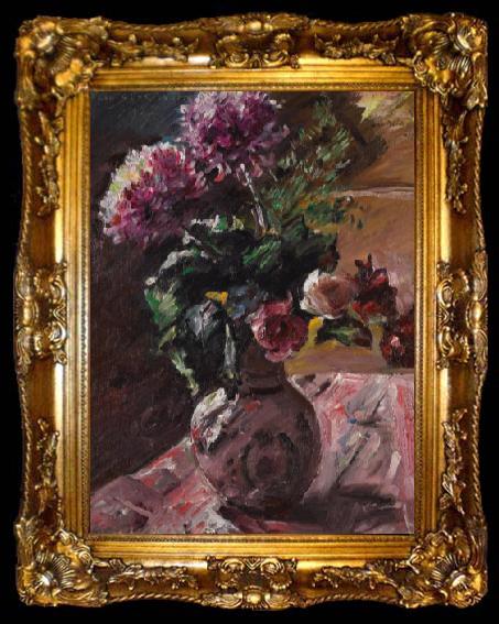 framed  Lovis Corinth Chrysanthemen und Rosen im Krug, ta009-2