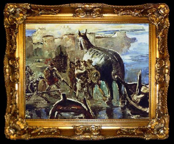 framed  Lovis Corinth Trojanisches Pferd von Lovis Corinth,, ta009-2