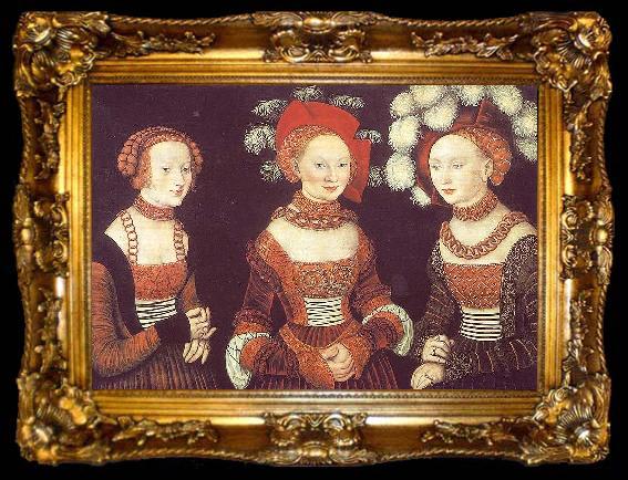 framed  Lucas  Cranach Emilla und Sidonia von Sachsen, ta009-2