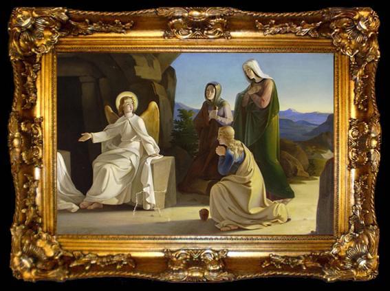 framed  Ludwig Ferdinand Schnorr von Carolsfeld Three Marys at the Tomb of Christ, ta009-2