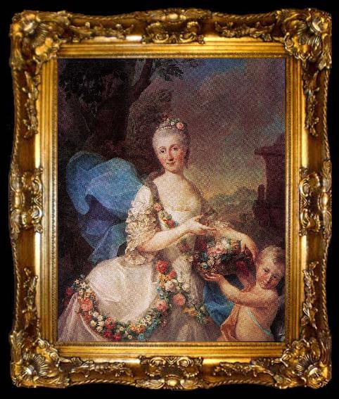 framed  Marcello Bacciarelli Portrait of Apolonia Ustrzycka and her son Stanislaw., ta009-2