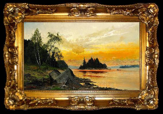 framed  Mauritz Lindstrom Evening Colors on the Lake, ta009-2