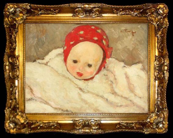 framed  Nicolae Tonitza Cap de copil, ulei pe carton, ta009-2