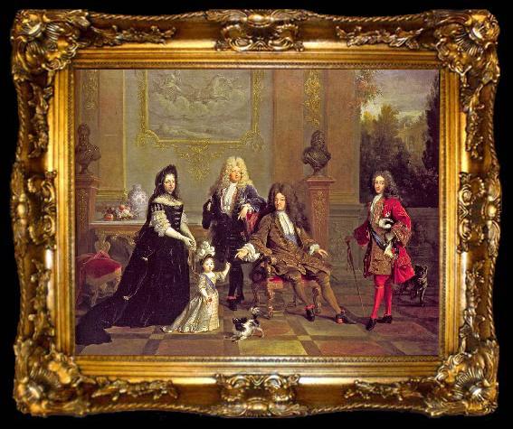 framed  Nicolas de Largilliere Louis XIV and His Family, ta009-2