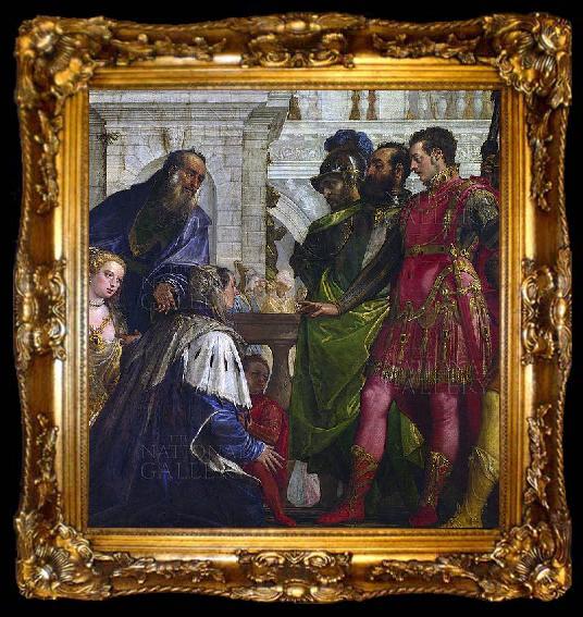framed  Paolo Veronese Family of persian king Darius before Alexander, ta009-2