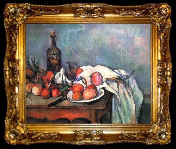framed  Paul Cezanne Stilleben mit Zwiebeln, ta009-2